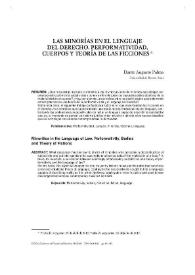 Las minorías en el lenguaje del derecho. Performatividad, cuerpos y teoría de las ficciones