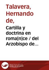 Cartilla y doctrina en roma[n]ce 