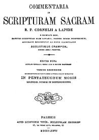 Commentaria in Scripturam Sacram R. P. Cornelii a Lapide... Tomus secundus... Leviticus Numeri et Deuteronomium