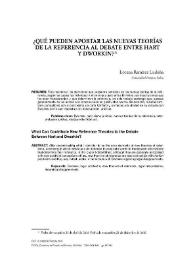 ¿Qué pueden aportar las nuevas teorías de la referencia al debate entre Hart y Dworkin?