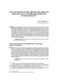 Una reconstrucción crítica del aspecto negativo de la teoría del derecho en Hans Kelsen 