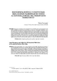 Emergencia jurídica y objetividad. Reflexiones filosóficas en torno al control judicial del presupuesto habilitante