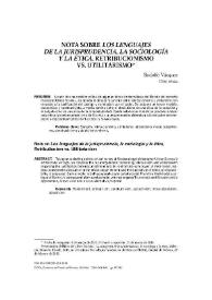 Nota sobre Los lenguajes de la jurisprudencia, la sociología y la ética, Retribucionismo vs. utilitarismo