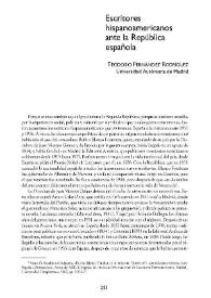 Escritores hispanoamericanos ante la República española