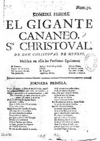 Comedia famosa. El gigante cananeo, S.n Christoval