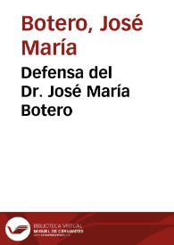 Defensa del Dr. José María Botero