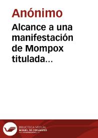 Alcance a una manifestación de Mompox titulada presidencia de la Nueva Granada