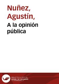 A la opinión pública