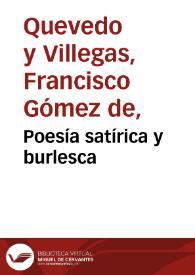 Poesía satírica y burlesca