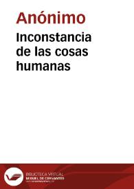 Inconstancia de las cosas humanas