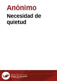 Necesidad de quietud