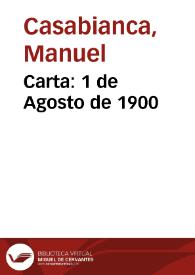 Carta: 1 de Agosto de 1900