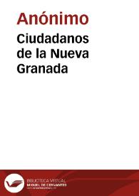 Ciudadanos de la Nueva Granada