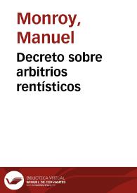 Decreto sobre arbitrios rentísticos