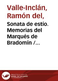 Sonata de estío. Memorias del Marqués de Bradomín