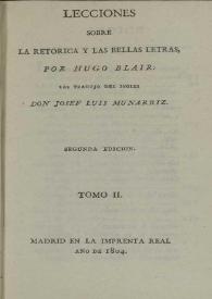  Lecciones sobre la retórica y las bellas letras. Tomo II