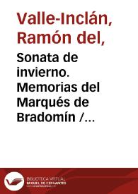 Sonata de invierno. Memorias del Marqués de Bradomín