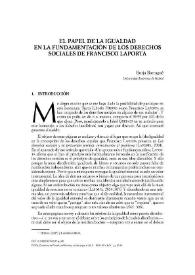 El papel de la igualdad en la fundamentación de los derechos sociales de Francisco Laporta