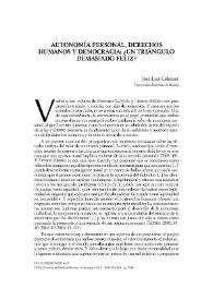 Autonomía personal, derechos humanos y democracia: ¿un triángulo demasiado feliz?