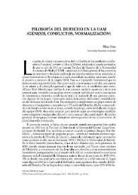 Filosofía del Derecho en la UAM (Génesis, conflictos, normalización)