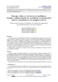 Energía eólica y territorio en Andalucía: diseño y aplicación de un modelo de potencialidad para la implantación de parques eólicos