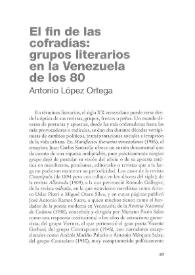 El fin de las cofradías: grupos literarios en la Venezuela de los 80