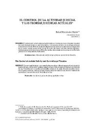 El control de la actividad judicial y las teorías jurídicas actuales