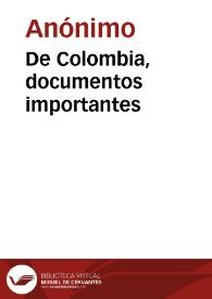 De Colombia, documentos importantes