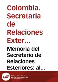 Memoria del Secretario de Relaciones Esteriores: al Congreso de 1861