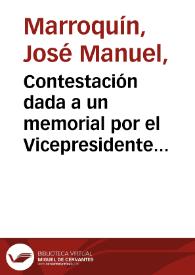 Contestación dada a un memorial por el Vicepresidente de la República