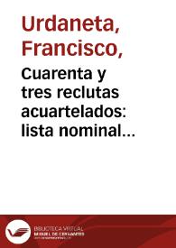 Cuarenta y tres reclutas acuartelados: lista nominal de la compañía