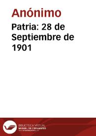 Patria: 28 de Septiembre de 1901