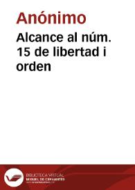 Alcance al núm. 15 de libertad i orden