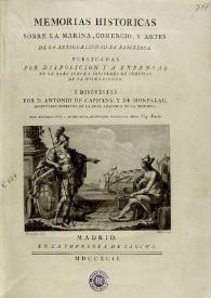 Memorias históricas sobre la marina comercio y artes de la antigua ciudad de Barcelona. Tomo 4