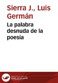 La palabra desnuda de la poesía