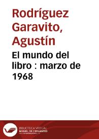 El mundo del libro : marzo de 1968