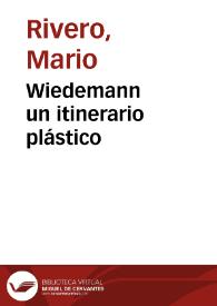 Wiedemann un itinerario plástico