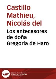 Los antecesores de doña Gregoria de Haro