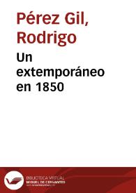 Un extemporáneo en 1850