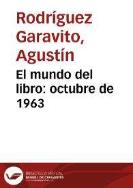 El mundo del libro: octubre de 1963