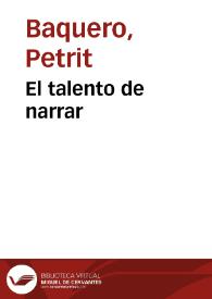 El talento de narrar