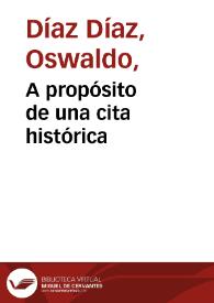 A propósito de una cita histórica