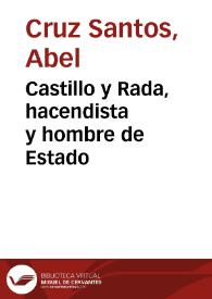 Castillo y Rada, hacendista y hombre de Estado