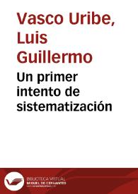 Un primer intento de sistematización