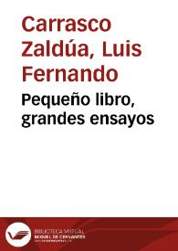 Pequeño libro, grandes ensayos