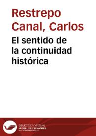 El sentido de la continuidad histórica