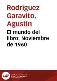 El mundo del libro: Noviembre de 1960