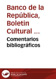 Comentarios bibliográficos