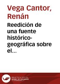 Reedición de una fuente histórico-geográfica sobre el Urabá antioqueño