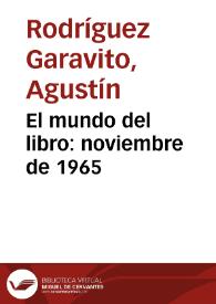 El mundo del libro: noviembre de 1965